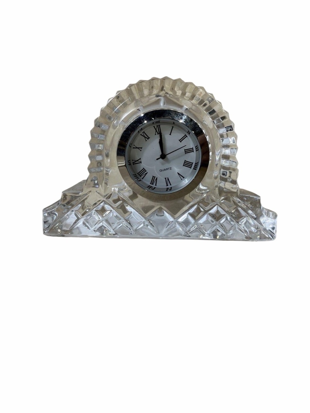 Waterford Crystal Clear Cut-Glass Mantel Clock